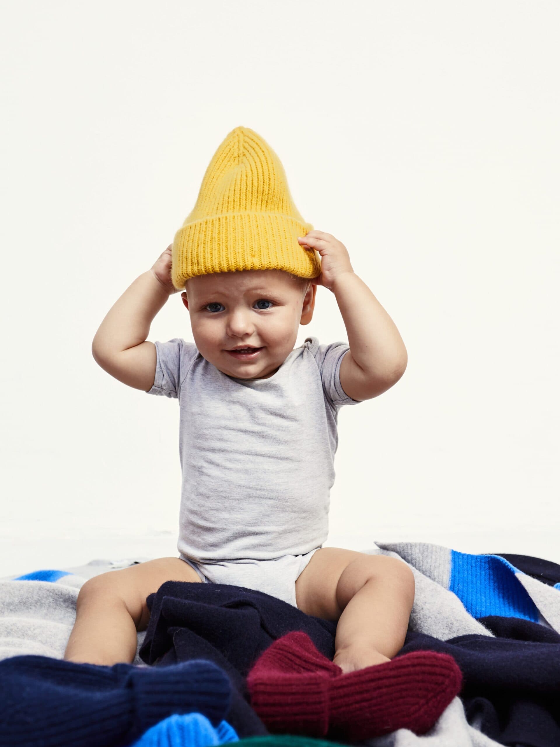 Kids Beanies — Mustard