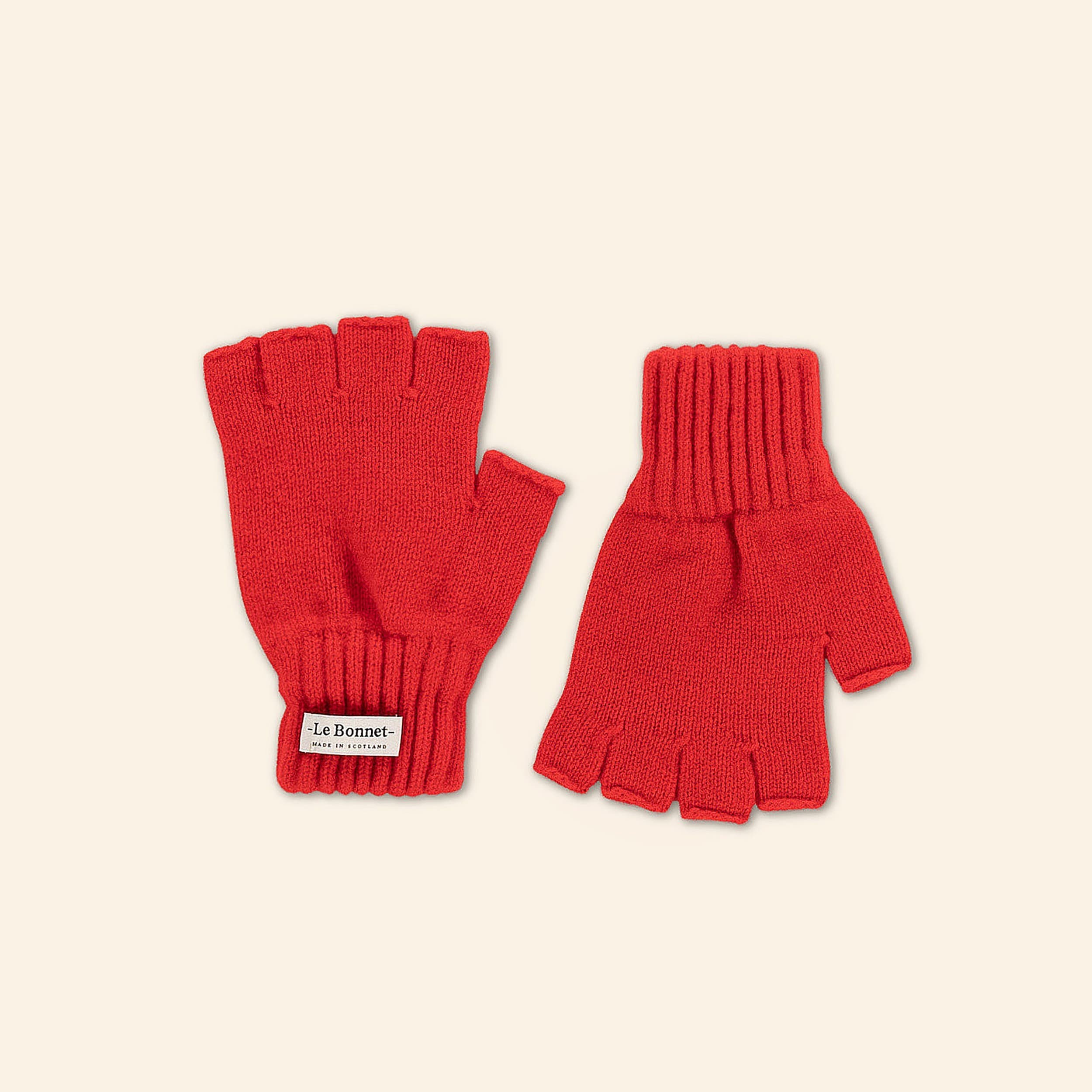 Gloves Fingerless — Crimson