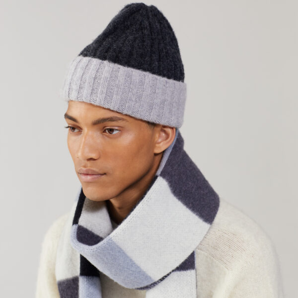 Le Bonnet scarf beanie set grey